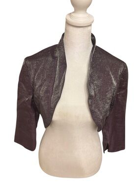 Adrianna Papell Purple Cropped Evening Jacket